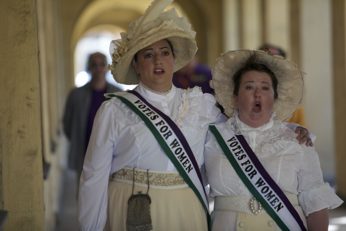 San Diego Opera's "Ascension," featuring soprano Tasha Koontz, left, and mezzo-soprano Sarah-Nicole Carter.