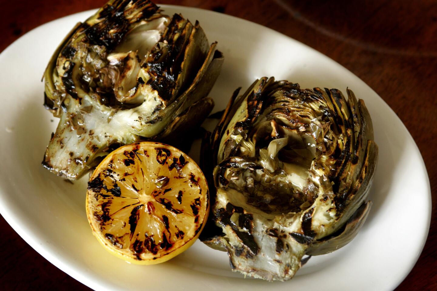 Grilled artichokes at Little Dom's