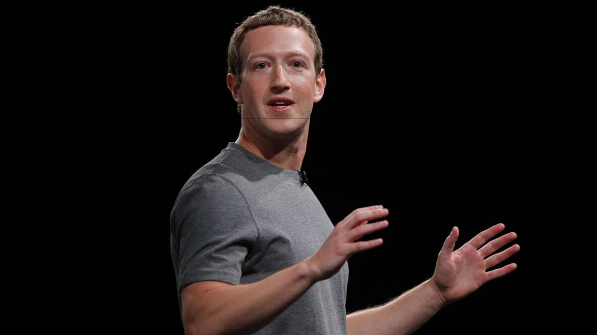 Facebook Chief Executive Mark Zuckerberg speaks in February.