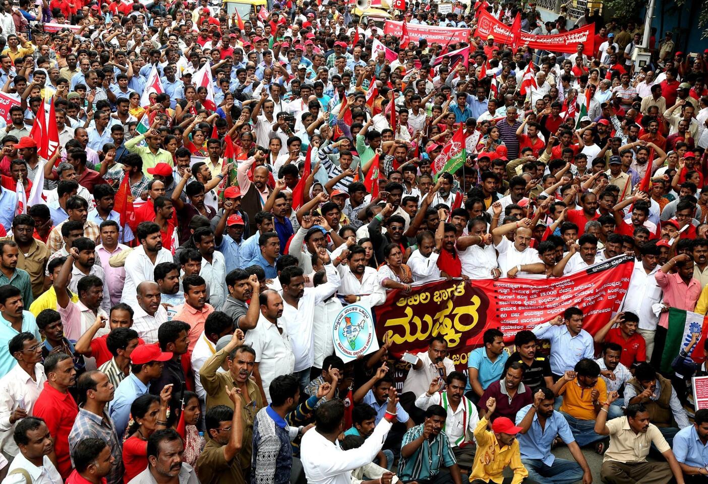 Millions of Indian workers stage strike