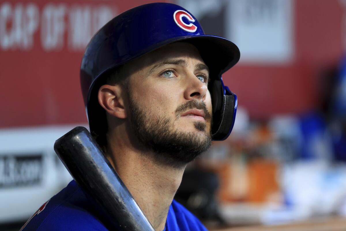 File:Cubs second baseman Javier Baez looks on during batting