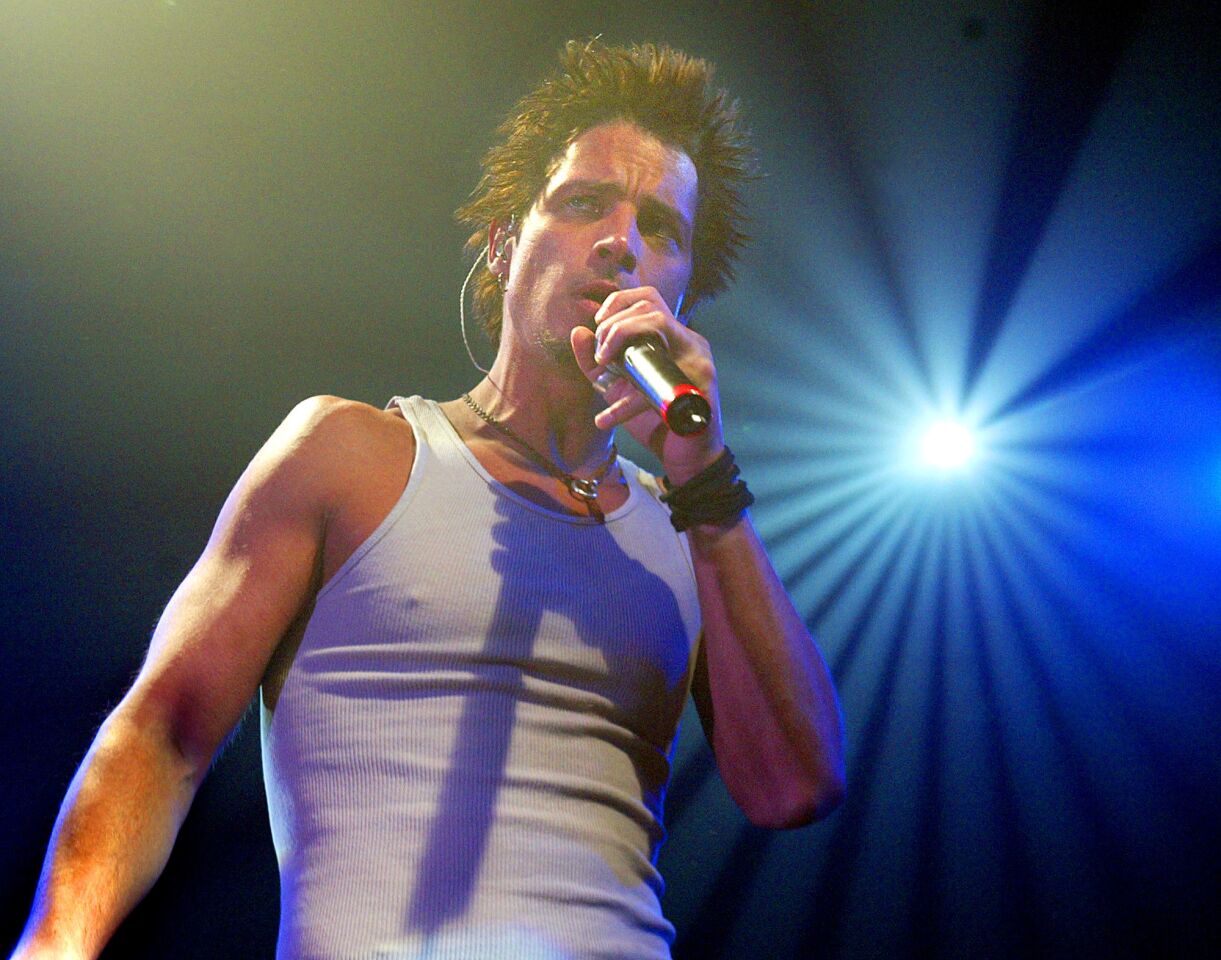 Chris Cornell of Audioslave performs at the Hollywood Palladium, March 17, 2003.
