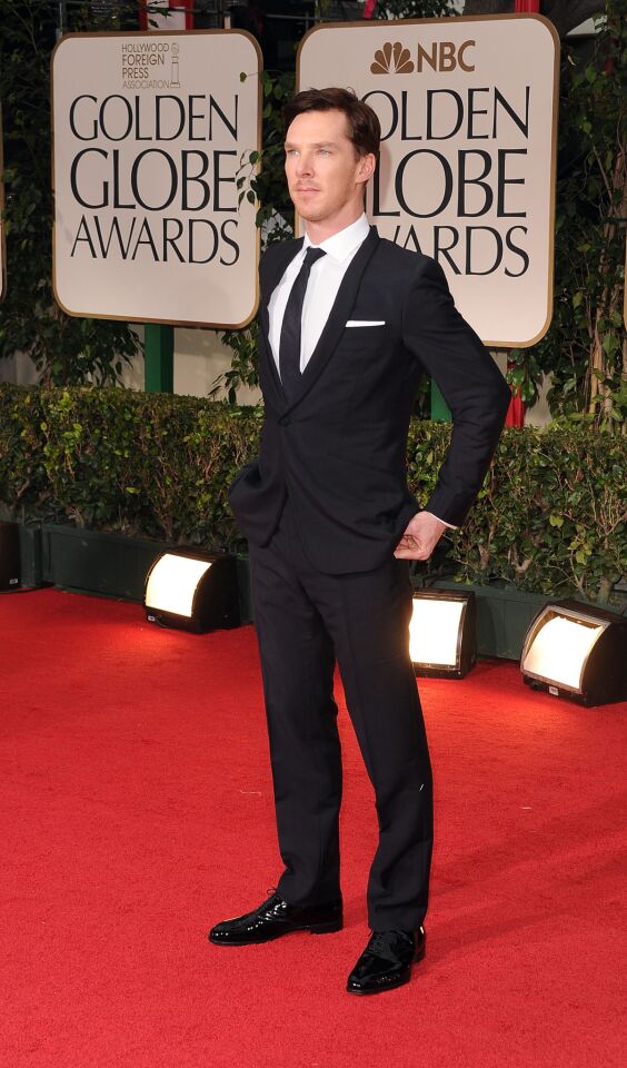 Cumberbatch on the red carpet of the 2012 Golden Globes, where he was nominated for his work on "Sherlock."