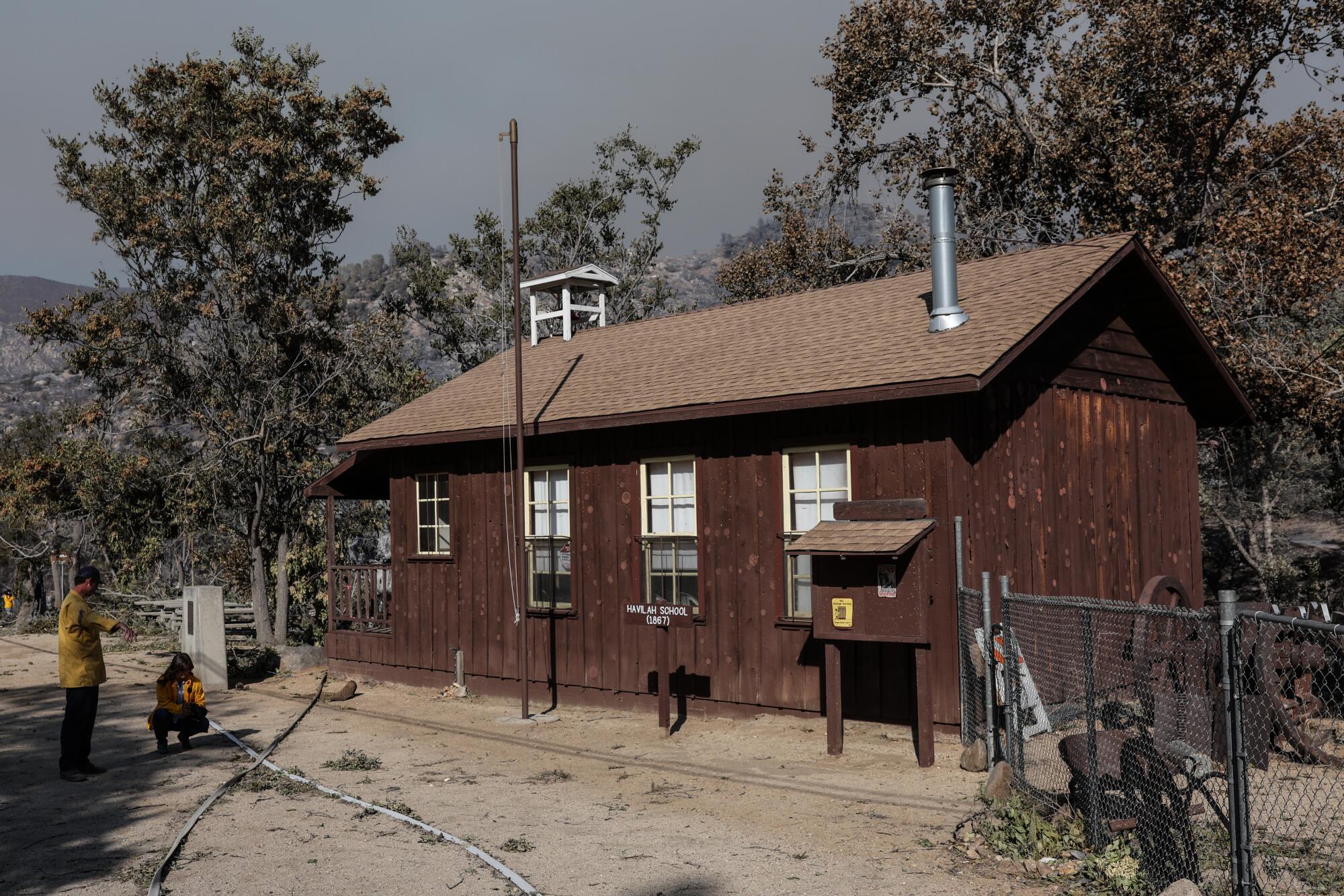 The replica of the Havilah school, intact by the flames. 