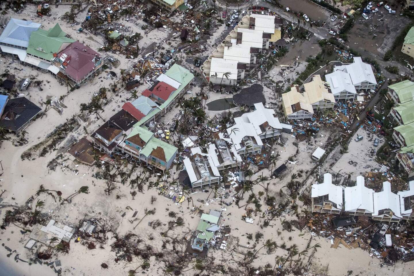 An aerial photo shows the damage of Hurricane Irma in Philipsburg, St. Maarten.