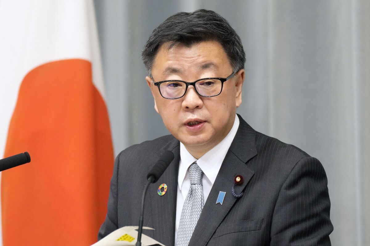 Japanese Chief Cabinet Secretary Hirokazu Matsuno