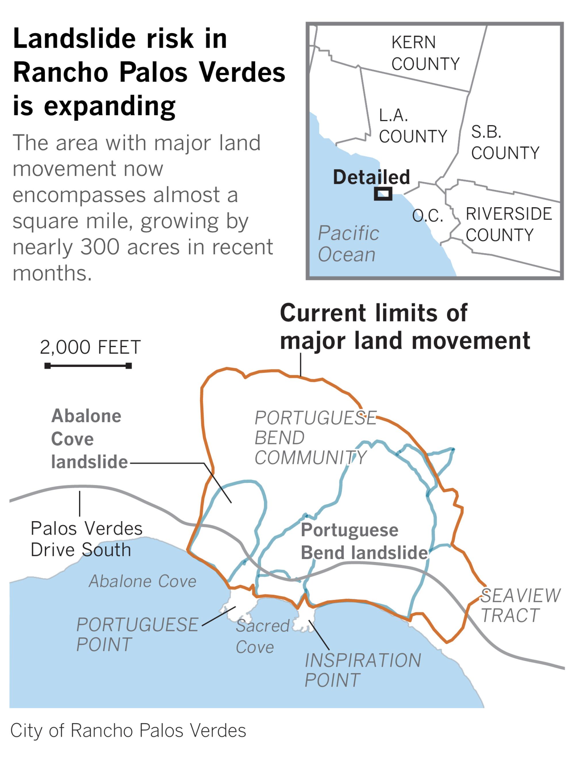 Locator of landslides in Rancho Palos Verdes.