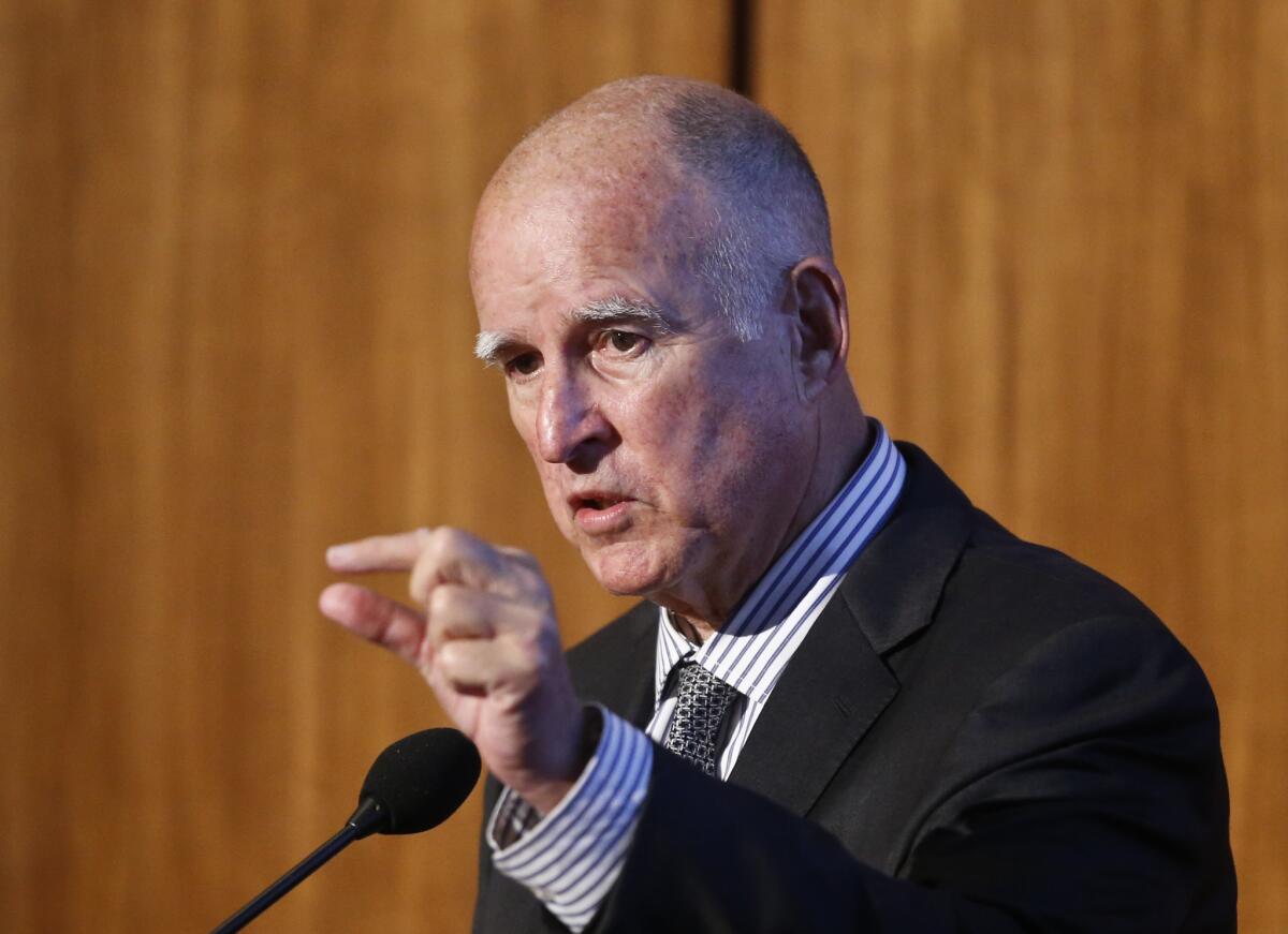 Gov. Jerry Brown at UC San Diego on Oct. 27.
