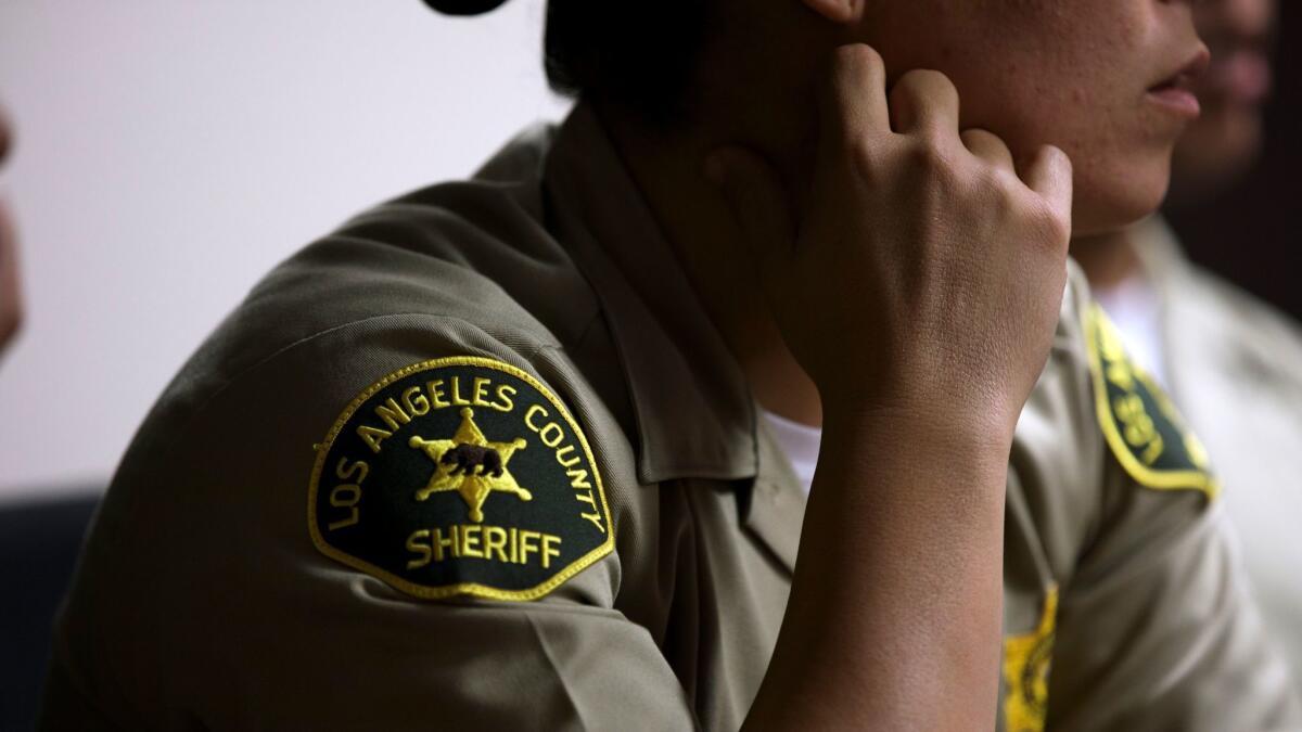 A Los Angeles Sheriff's Department deputy in Whittier, Calif. on October 3.