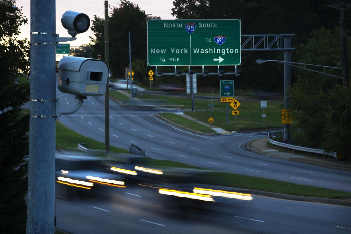 A speed camera in Baltimore is shown. Broken traffic cameras in Washington, D.C., ended up creating a hole in the district's budget.
