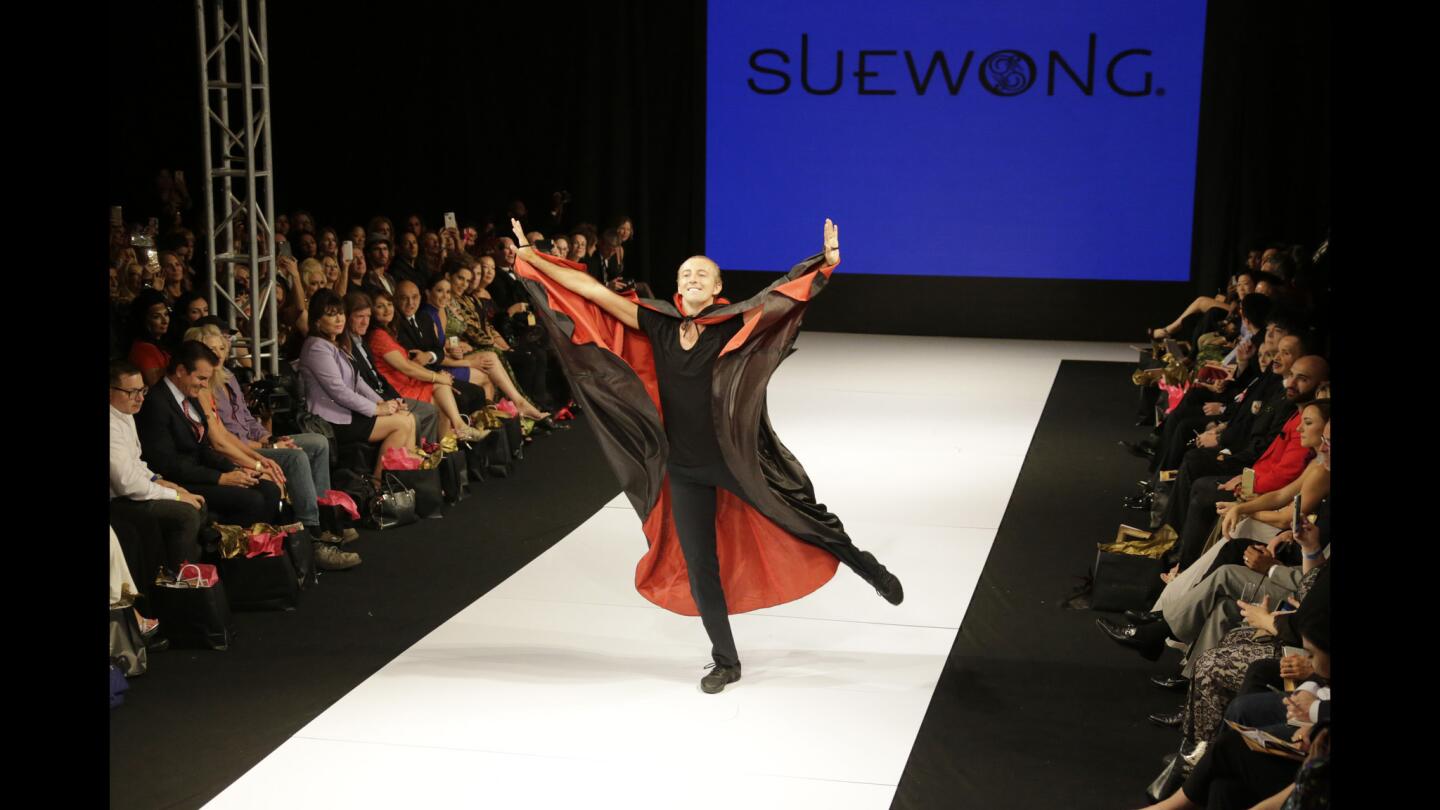 A prelude dance by Prince Mario-Max Schaumburg-Lippe kicked off designer Sue Wong's runway show at the Taglyan Complex in Hollywood on Oct. 5, 2015. Wong's spring-summer 2016 presentation marked the beginning of Los Angeles Art Hearts Fashion Week.