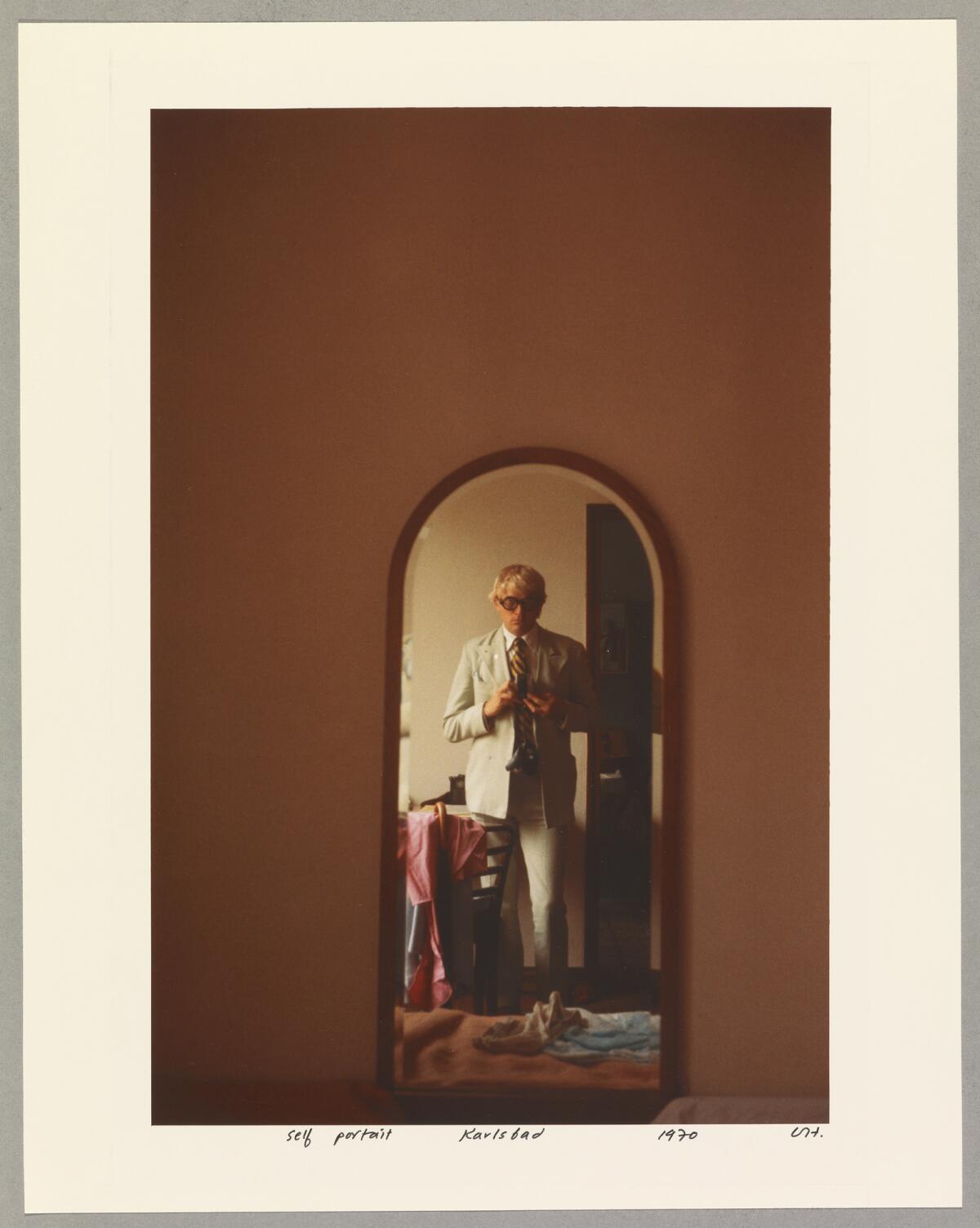 David Hockney, "Self Portrait. Karlsbad 1970," chromogenic print, 14 inches by 11.25 inches (Richard Schmidt)