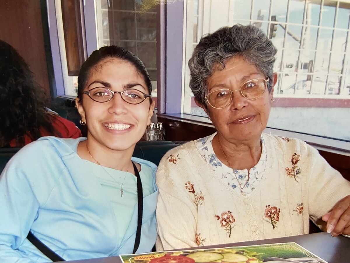 Playwright Patrice Amon, left, with her grandmother Matilda Rodriguez
