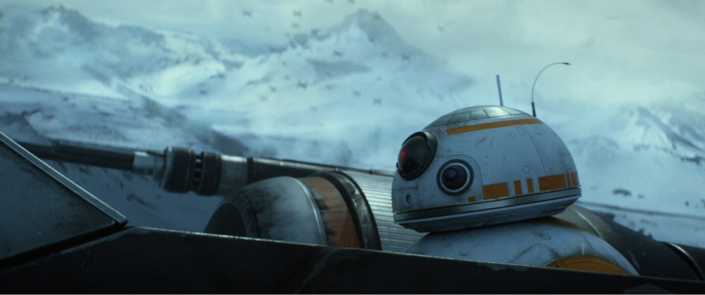 BB-8 pops up in "Force Awakens."