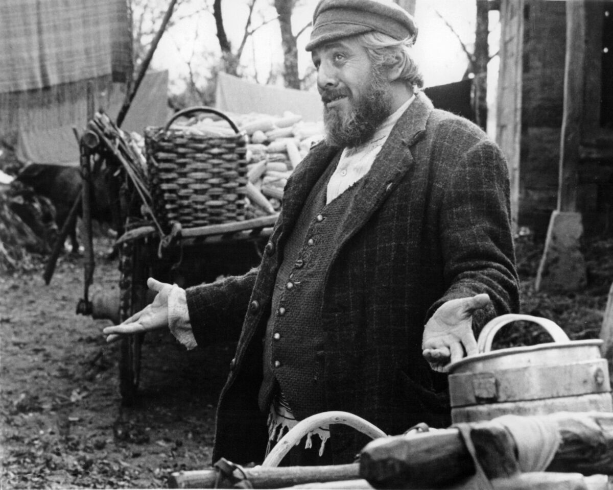 Israeli actor Topol as Tevye in the 1971 movie musical "Fiddler on the Roof," directed by Norman Jewison.