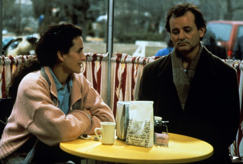 Andie MacDowell and Bill Murray in the 1993 movie "Groundhog Day."