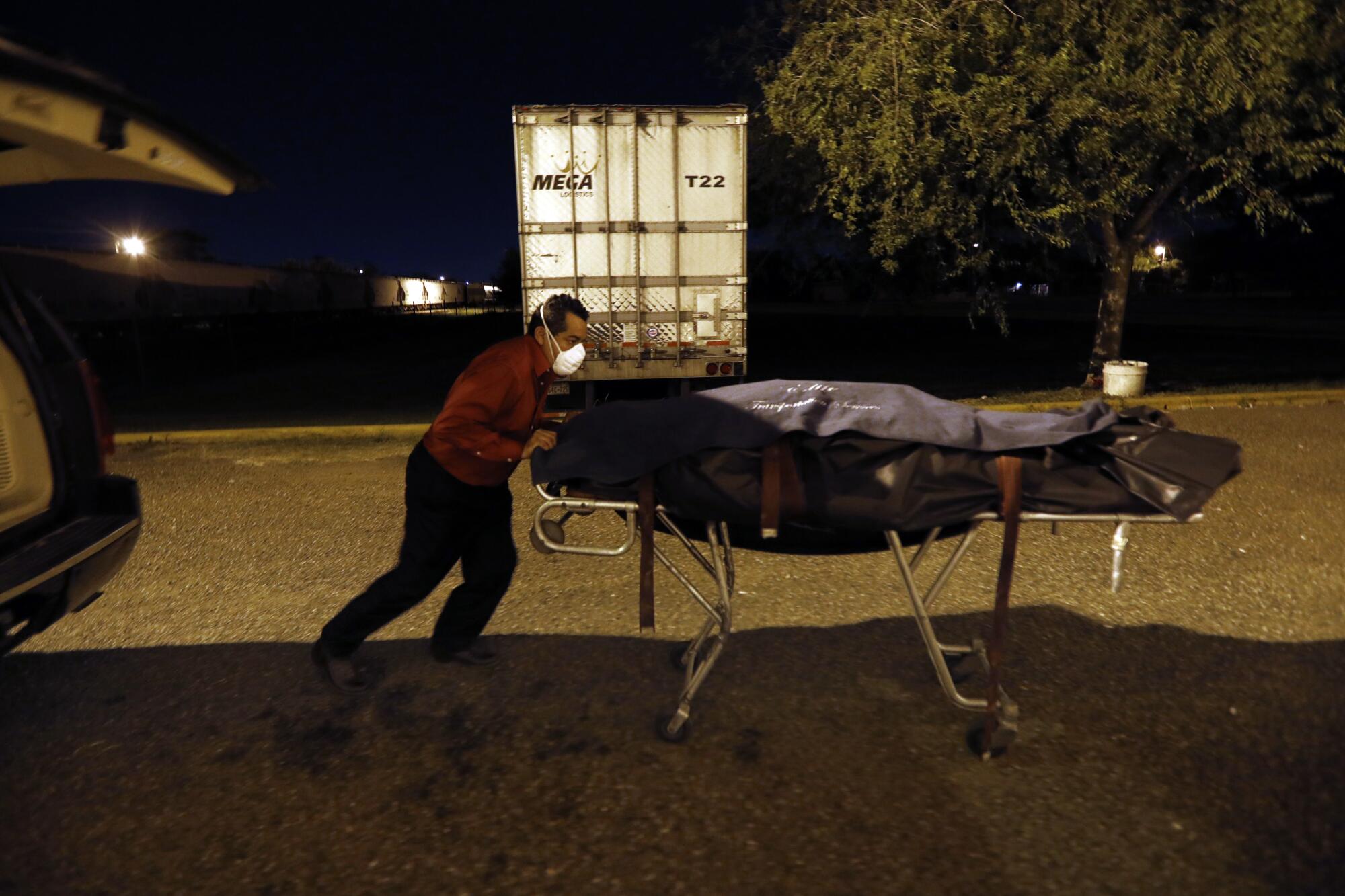 Juan Lopez went from moving 15 bodies a week before the pandemic to 22 some days in Texas' Rio Grande Valley. 