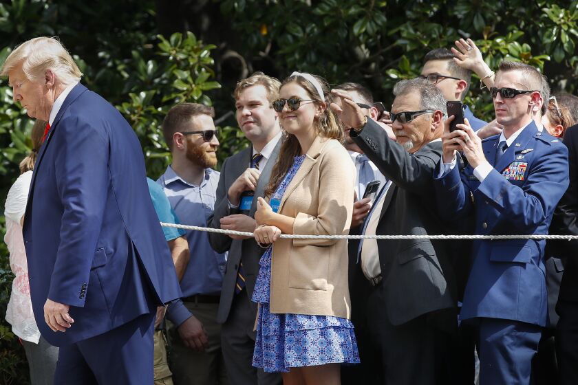 President Donald Trump walks away after stopping to greet supporters on the South Lawn of the White House in Washington, Thursday, Sept. 26, 2019, after returning from United Nations General Assembly. (AP Photo/Pablo Martinez Monsivais)