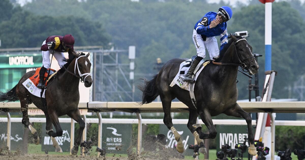 Kentucky Derby winner Sovereignty wins the Belmont Stakes, beating Journalism again