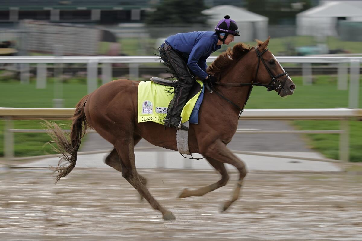 Kentucky Derby entrant Classic Causeway works out at Churchill Downs