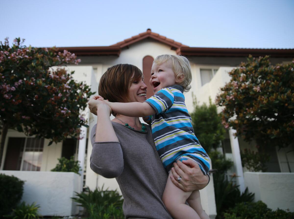 Tori Rivapalacio and her 20-month-old son, Diego, at their San Diego home.