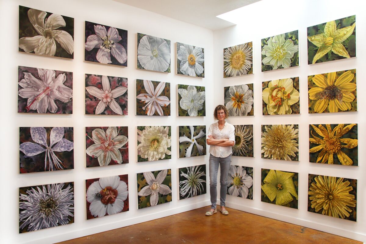 Artist Gail Roberts and her "Color Field" work, a series that will soon be showcased at the Oceanside Museum of Art.