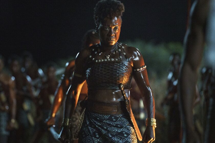This image released by Sony Pictures shows Viola Davis in "The Woman King." (Sony Pictures via AP)