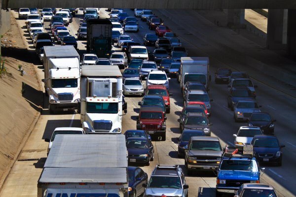 Police agencies throughout Los Angeles County have been taking part in a nationwide effort to curb driving under the influence of alcohol or drugs. Above, traffic on the southbound Harbor Freeway in Los Angeles.