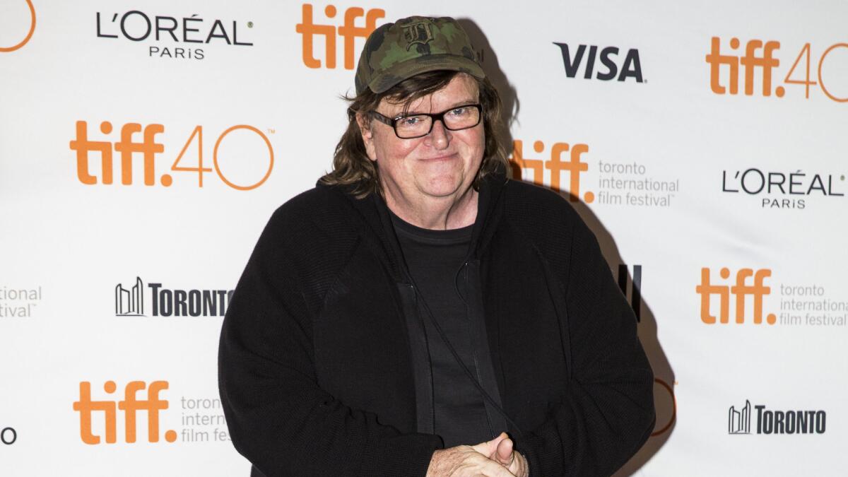 Director Michael Moore at the premiere of his film "Where to Invade Next" at the Toronto International Film Festival.