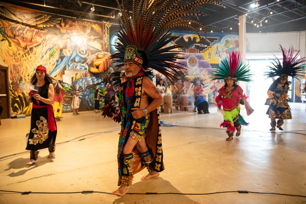 Local dance groups perform at Centro Cultural de La Raza in Balboa Park on Saturday. 