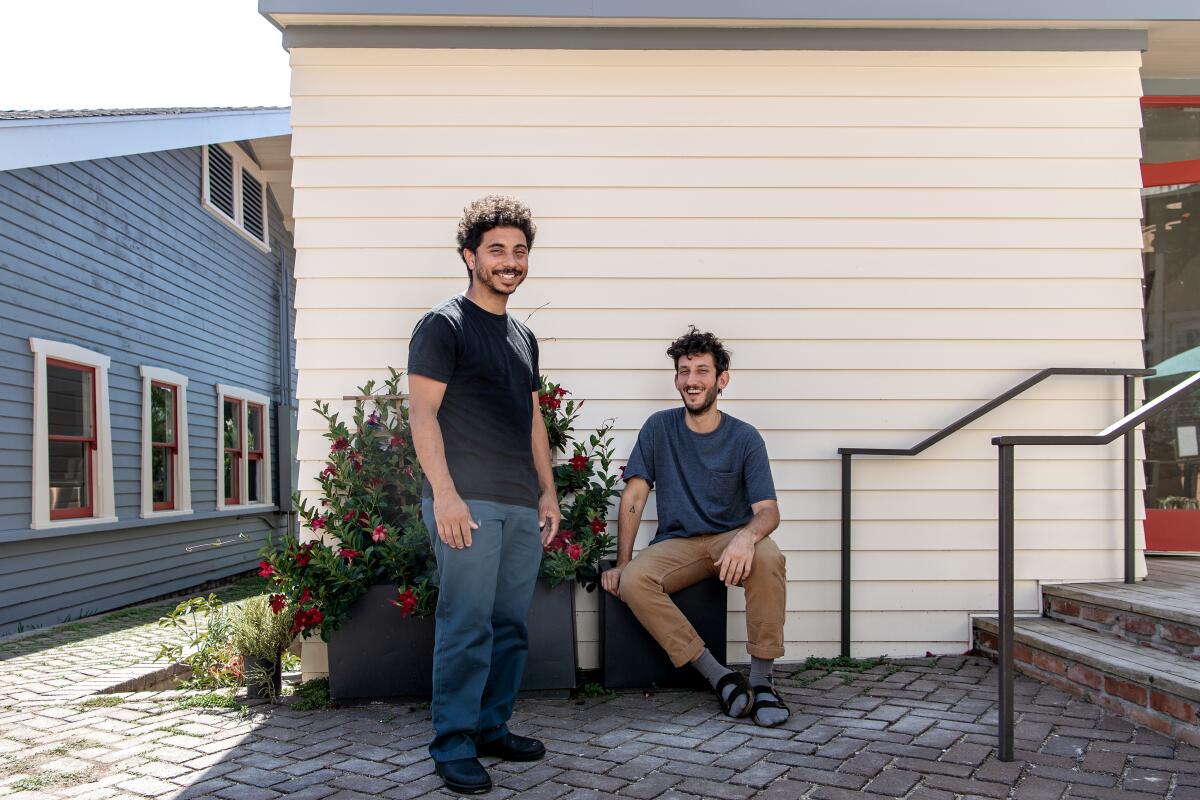 Chef Miles Thompson, left, and business partner Andy Schwartz of Baby Bistro. 