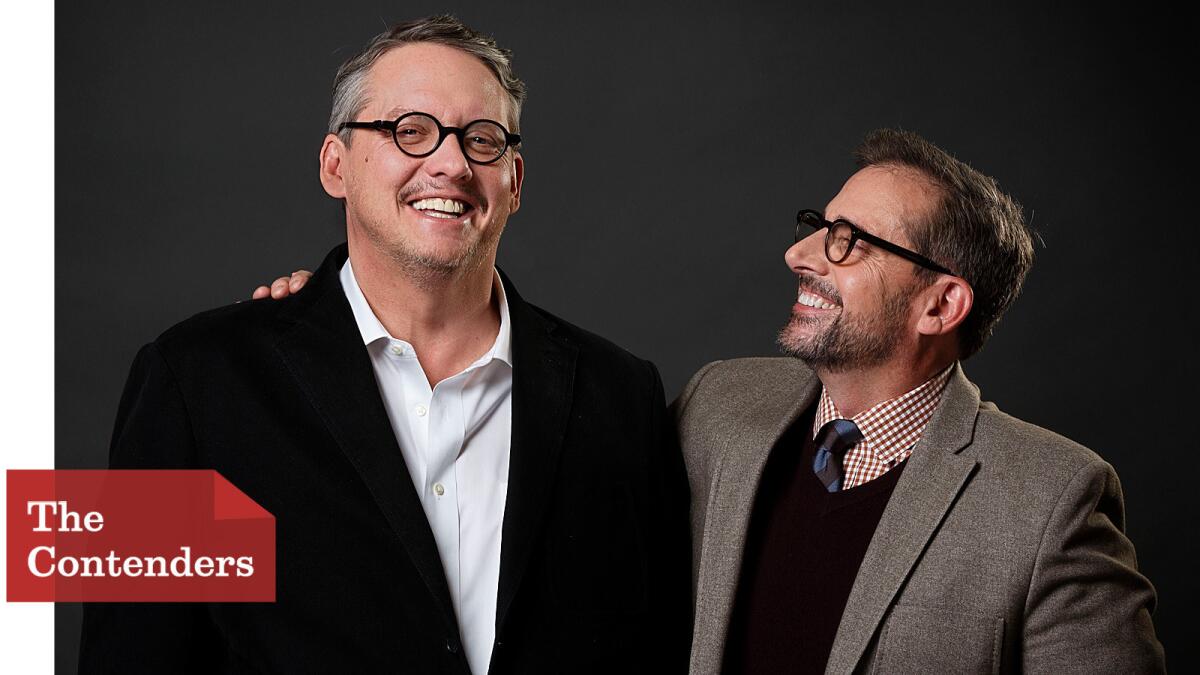 "The Big Short" director Adam McKay, left, and actor Steve Carell go back 25 years.