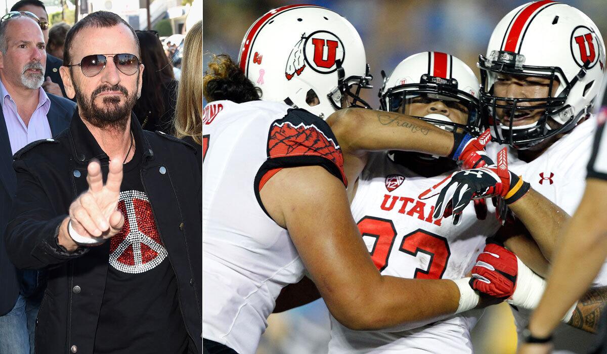 Ringo Starr, left, surely must've been proud of Devonae Booker and the Utah Utes on Saturday after their upset victory over UCLA.