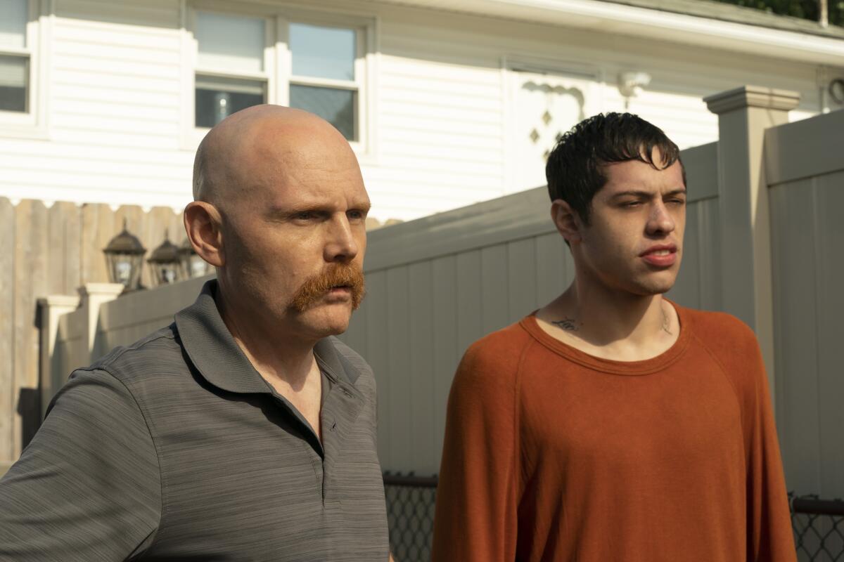 Bill Burr and Pete Davidson in "The King of Staten Island."