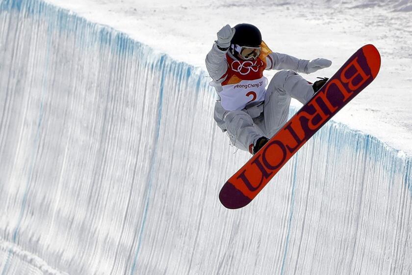 FILE - In this Feb. 12, 2018, file photo, Kelly Clark competes in the women's halfpipe qualifying at Phoenix Snow Park at the Winter Olympics in Pyeongchang, South Korea. Though shes saying goodbye to competition, Clark will remained involved in the sport, mainly through Burton, the snowboard maker that has backed her career through thick and thin. Shes designed an environmentally friendly snowboard for women called The Rise that will go into limited production. (AP Photo/Gregory Bull, File)