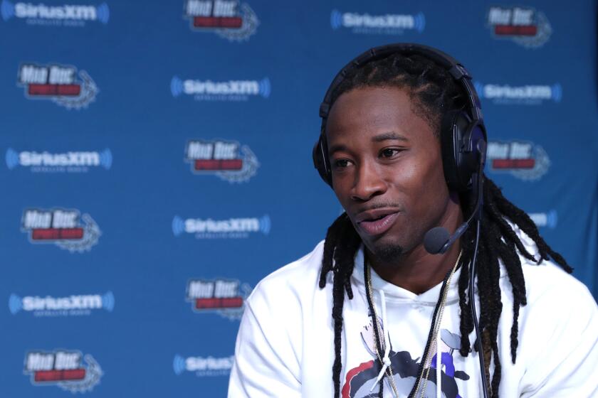 HOUSTON, TX - FEBRUARY 03: New York Giants cornerback Janoris Jenkins visits the SiriusXM set at Super Bowl LI Radio Row at the George R. Brown Convention Center on February 3, 2017 in Houston, Texas. (Photo by Cindy Ord/Getty Images for SiriusXM )