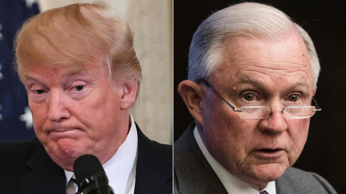 President Trump, left, and Atty. Gen. Jeff Sessions.
