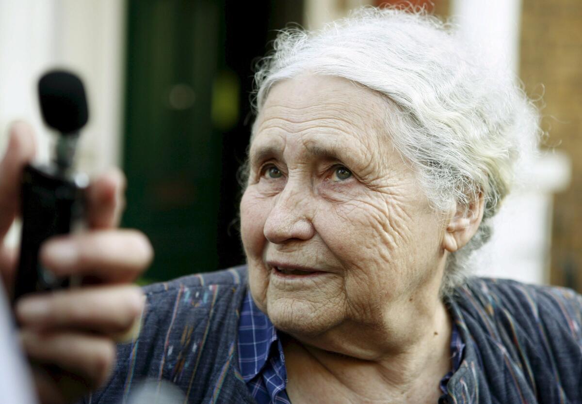 Doris Lessing after winning the Nobel Prize in literature in 2007.