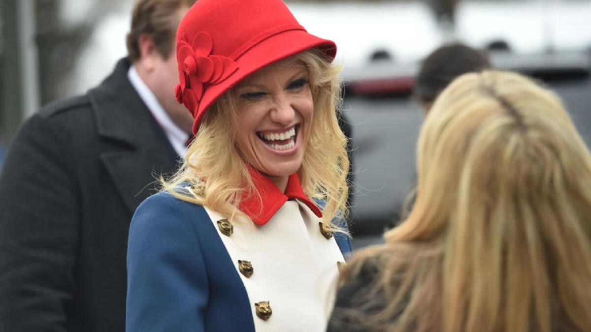 Kellyanne Conway leaves St. John's Episcopal Church on Inauguration Day 2017.
