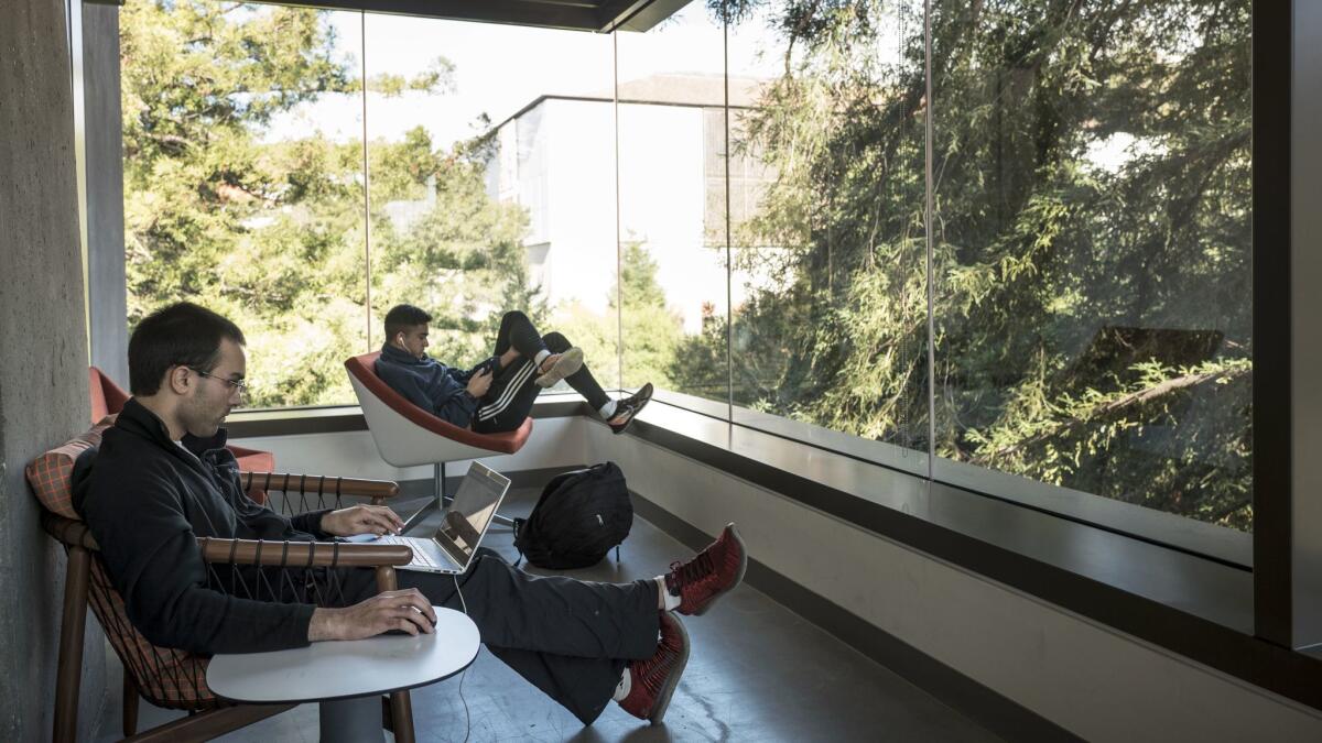 The top floors of Moffitt Library were refashioned into a hip warehouse-style space, with larger windows, transparent walls and higher ceilings.