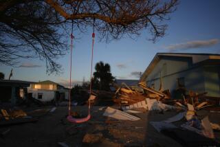 A child's swing still hangs on a tree, surrounded by debris from homes destroyed by Hurricane Milton, on Manasota Key, Fla., Saturday, Oct. 12, 2024. (AP Photo/Rebecca Blackwell)