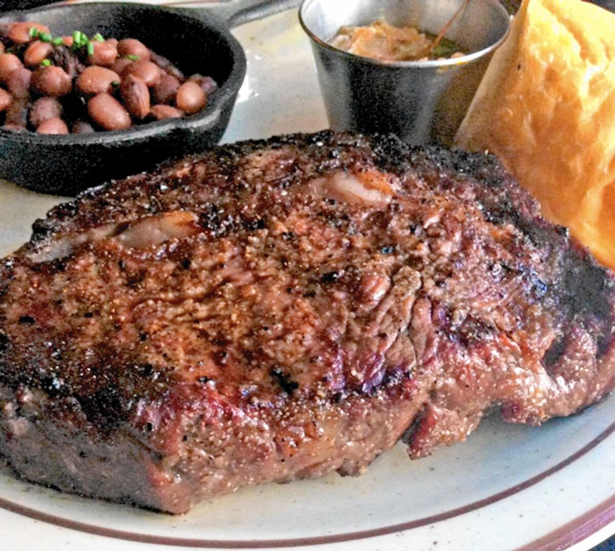 Spencer steak at the SeaSalt Woodfire Grill in Huntington Beach.