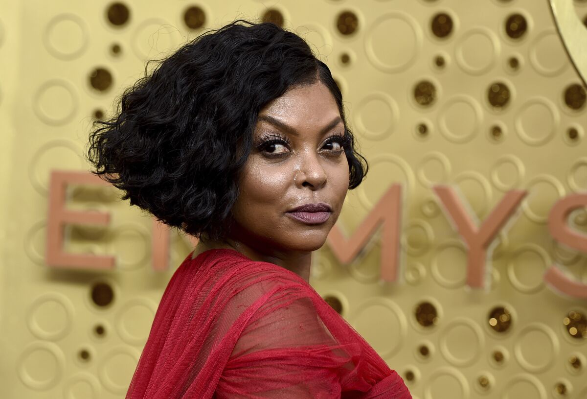 FILE - In this Sept. 22, 2019, file photo, Taraji P. Henson arrives at the 71st Primetime Emmy Awards at the Microsoft Theater in Los Angeles. Henson, who has spoken publicly about her struggles with anxiety and depression, was named Thursday, Oct. 8, 2020, as the latest recipient of the Boston-based Ruderman Family Foundation's Morton E. Ruderman Award in Inclusion for her work to end the stigma around mental illness. (Photo by Jordan Strauss/Invision/AP, File)