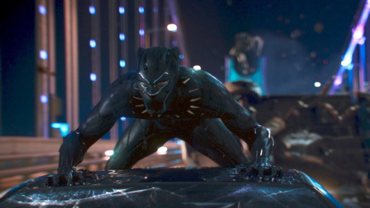 Black Panther chasing the baddies.