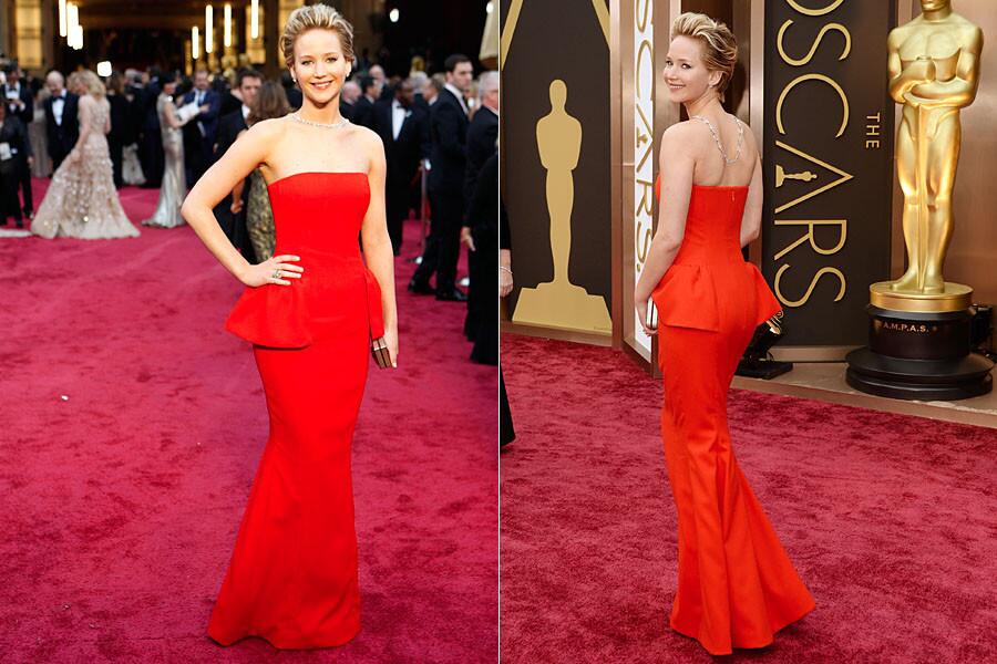 Jennifer Lawrence, a supporting actress nominee for her role in "American Hustle," in Dior Haute Couture.