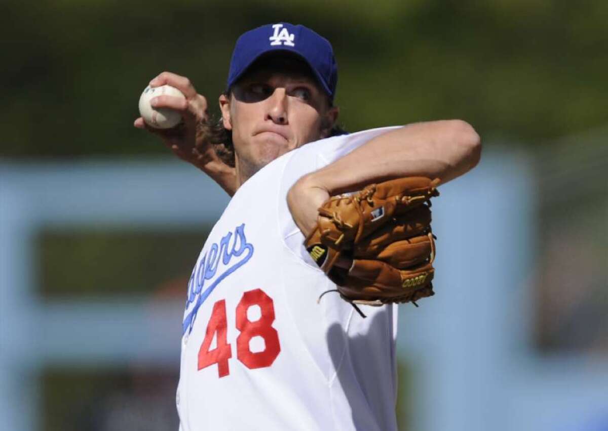 John Ely pitching for the Dodgers in 2010.