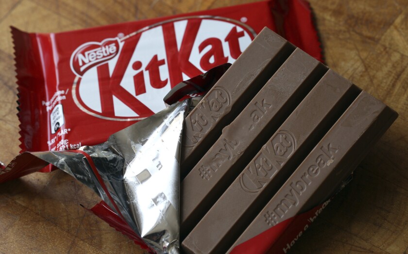 The European Court of Justice in Luxembourg ruled that the four-fingered shape of the KitKat chocolate bar is not distinctive enough to be trademarked. KitKat maker Nestle, has been trying since 2002 to establish a European trademark for the snack.