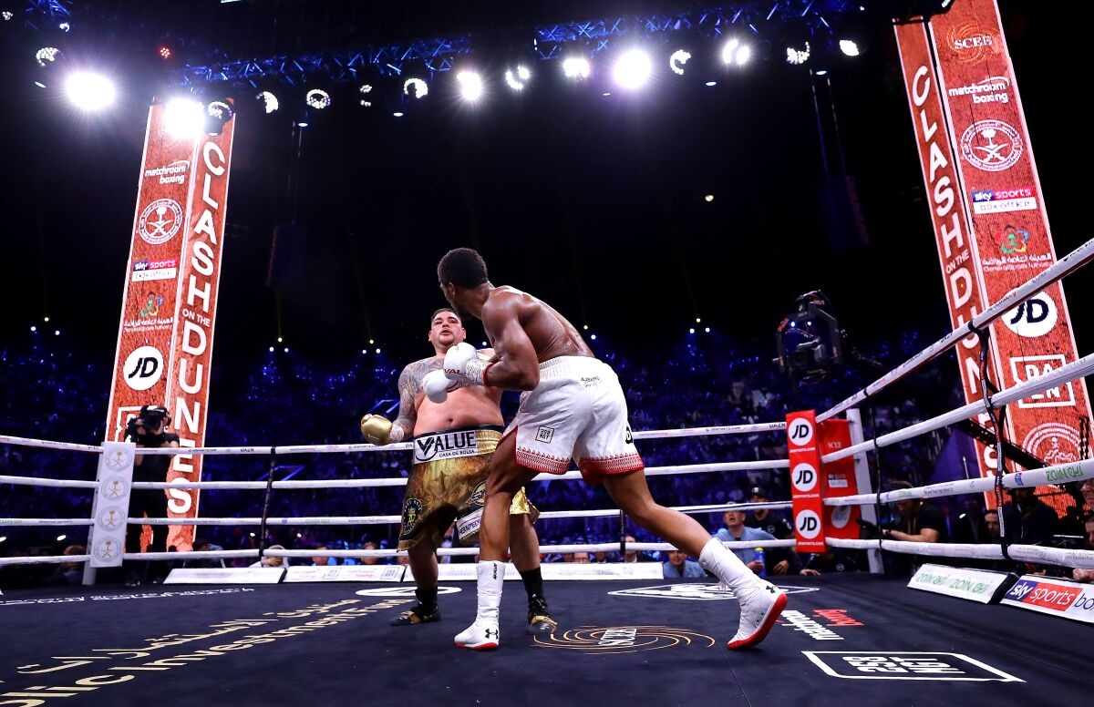 Anthony Joshua and Andy Ruiz Jr. staged a title bout in Diriyah, Saudi Arabia, late last year.
