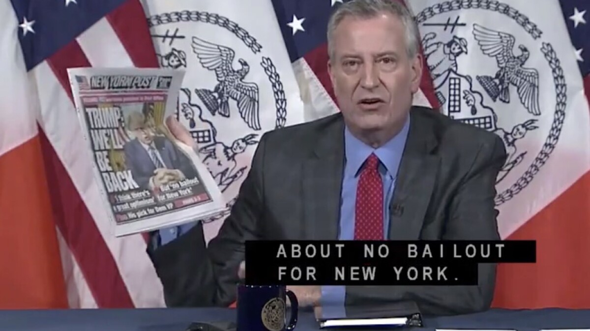 De Blasio Blasts Trump Over Coronavirus Aid U S Toll Rises Los Angeles Times