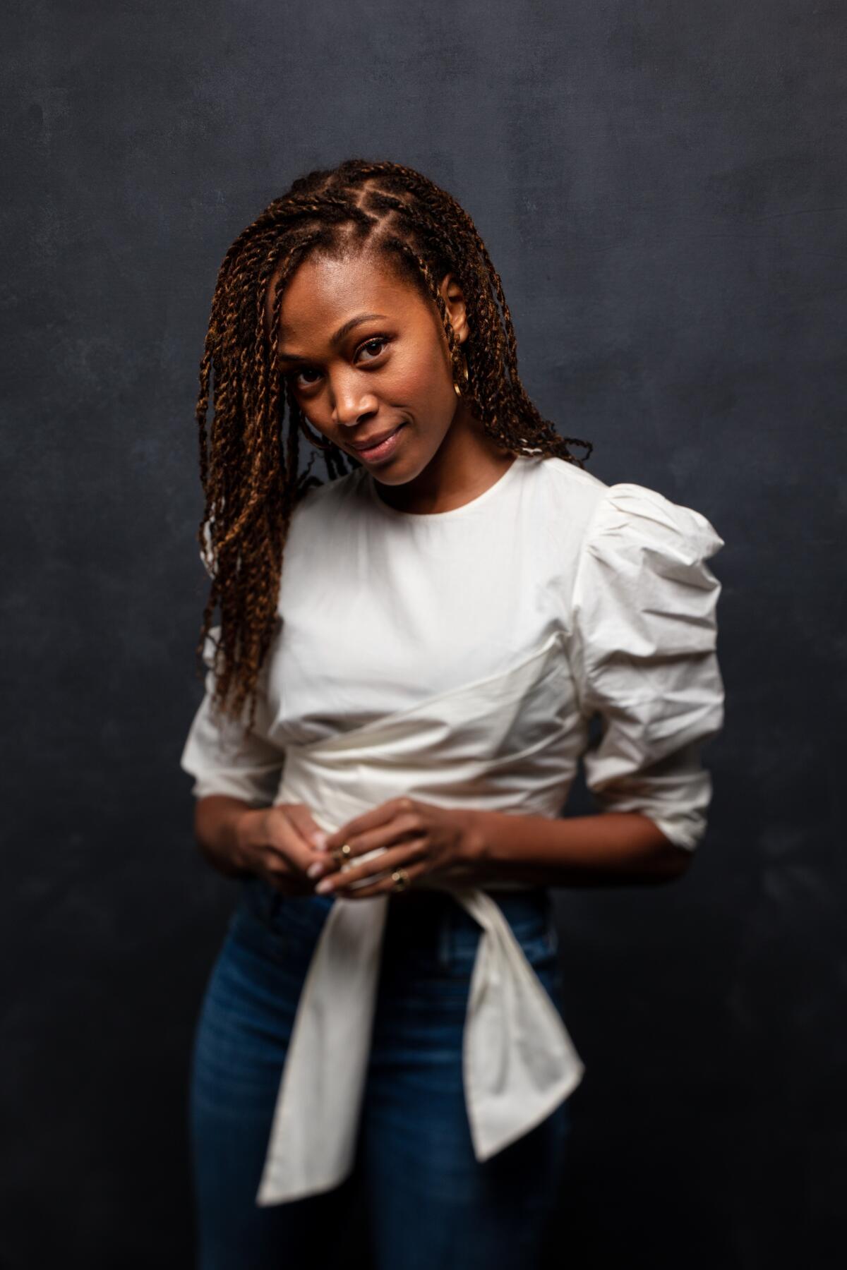 Nicole Beharie, from the film “Miss Juneteenth,” in the L.A. Times Studio at this year's Sundance Film Festival 